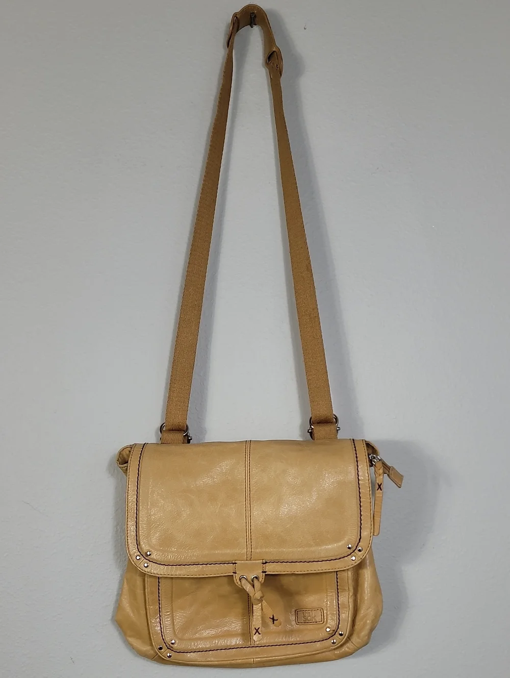 The Sak Ventura Convertible Backpack Crossbody Brown Leather Studded Boho
